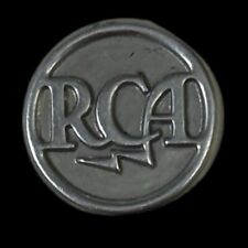 Vintage Radio Electronics RCA Employee Pin Badge Button Decal Emblem Silver picture