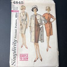 Rare Vintage 1960’s Simplicity 4845 Dress And Coat Pattern Sewing Fashion Chic picture