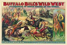 1890s Buffalo Bill's Rough Riders Congress of American Indians Poster - 24x36 picture