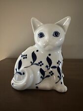 Gallo Design Royal Blue & White Porcelain Cat picture