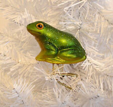 2010 OLD WORLD CHRISTMAS - CLIP-ON FROG - BLOWN GLASS ORNAMENT NEW NO TAG picture