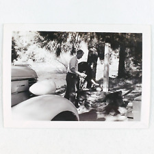Kern River Camp Cooking Photo 1940s California Vintage Snapshot Camping CA A1582 picture