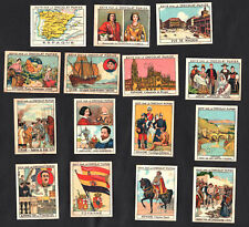 Spain 1938 Rare French Chocolate 15 Cards Army War Cervantes Columbus Madrid picture