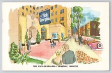 Postcard Illinois Evanston The Pick-Georgian Hotel Vintage picture