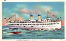 Vintage Postcard Chicago's  Million Dollar Steamship Theodore Roosevelt Illinois picture
