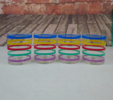 VTG Towle Acrylic Plastic Striped Drinking Cups Set of 4 picture