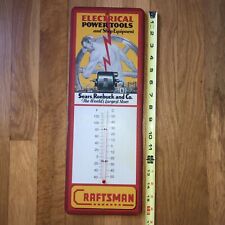 Vintage Metal Craftsman Tools Wall Thermometer Sears Roebuck Advertising Sign picture