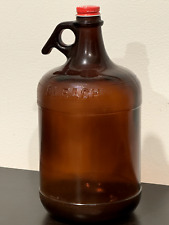 Vintage Purex Amber Brown Half Gallon Glass Bleach Jug 10 in Tall with Lid picture