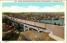 WA-Washington, Washington Memorial Bridge, Aerial Vintage Postcard picture