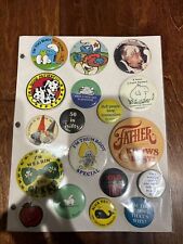 Random Vintage Pin-back Buttons/pins Lot #1 Protected In Sheet picture