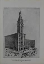 Chicago Downtown Montgomery Ward Architecture Antique Art Print 1902 picture