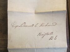  Antique Vintage Ephemera 1827 Bristol RI Stampless Letter Bank Lemuel Richmond picture