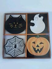 MWW Market Halloween Mini Plate Set Of 4 Original Box  picture