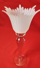 STUNNING Clear & Frosted Tulip Votive Candle Holder 13.5