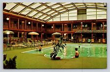 Wausau WI Wisconsin Midway Motor Lodge Motel Hotel Swimming Pool Vtg Postcard picture
