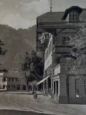 Vintage Ephemera Postcard Oberammergau Germany Hauptplatz mit Kofel Streetview picture