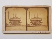 Antique Stereoview Card Lord Wellington 1st R.R. Engine Rutherford  picture