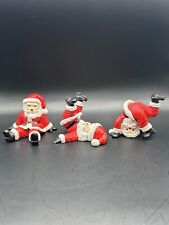 Novelino Tumbling Santas Figurines Vintage Christmas Santa Claus 1992, Set Of 3 picture