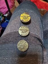 Vintage Cracker Jack Metal Penny Bank With Eagle Toy Prize, Lot Of 3 picture
