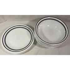 Set of 14 Corelle Classic Cafe Black Bread and Butter Plates PLUS Bowls VGC picture