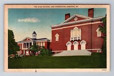 Hanover PA-Pennsylvania, The High School And Gym, Antique, Vintage Postcard picture