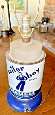 Sailor Boy brand OYSTERS- lamp - Custom -gallon tin - vintage - very cool picture