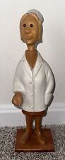 Vtg | Romer | Hand Carved Wooden Female Nurse 1970's Figurine Made in Italy | RN picture