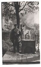 OLD MAN AND THE DOG.VTG REAL PHOTO POSTCARD RPPC*B12 picture