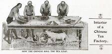 1897 CEYLON&INDIA TEA Vtg Print Ad~Old Chinese Factory Men Roll Leaves over Pig picture
