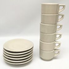 VTG ACF Italy Set/6 Espresso Cups and Saucers Demitasse MCM  picture