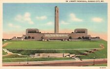 Vintage Postcard Liberty Memorial Hill Monument Stone Kansas City Missouri MO picture