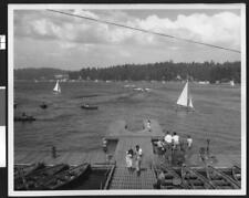 People boating at Lake Arrowhead 1950 California Old Photo picture