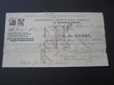 Old 1879 - JENNINGS SANITARY DEPOT - Billhead Document - N.Y. - WATER CLOSETS picture