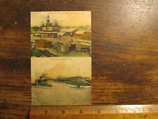 Antique Vintage Ephemera Postcard Brockton Railroad Station Then & Now picture