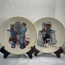 Set of 2 Norman Rockwell Plates 