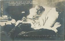 Leo Tolstoy on his death bed Russia writer novelist antique photo postcard picture