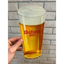 Vintage 1950s Walter's Beer Glass Diecut Advertising Sign Eau Claire Wis picture