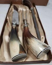 Royal Brand Sharp Cutter Sheffield England 3PC Polished Antler Cutlery picture