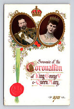1911 Coronation of King George V & Queen Mary Souvenir Gel Postcard picture