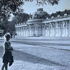 Antique 1930s Child Near Sanssouci Potsdam Germany Stereoview Photo Card V2918 picture