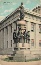 Columbus OH Ohio, Our Jewels Statue Monument, Vintage Postcard picture