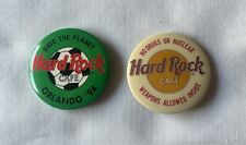 Vintage Hard Rock Cafe Buttons.  Set Of Two. picture