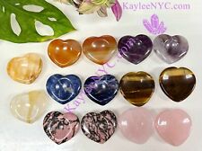 Wholesale Lot 14 PCs Natural Crystal Heart Worry Stone Healing Energy picture