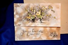 Rare ANTIQUE VTG 1920'S UNUSED ART DECO EASTER GREETING CARD w ENV picture