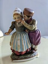 19th C Antique Italy Authentic Ginori Porcelain Little Couple Figurine Marked picture