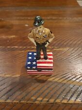Vintage US Army Officer Flag Hinged Trinket Box 🇺🇸 picture