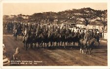 RPPC Manila Philippians Military Carnival Parade Postcard 1916 Calvary Trolly picture