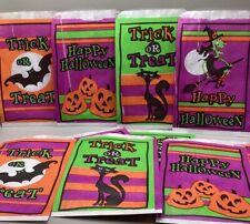 Fun World Halloween Paper Trick Treat Goody Bags Bat Cat Pumpkin Witch 1995 picture