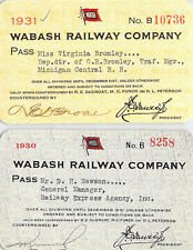 ( 2 ITEMS ) WABASH EXPRESS AGT RAILROAD RR RAILWAY PASS picture