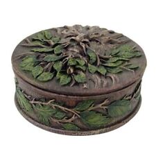 PT The Green Man Round Resin Trinket Stash Box with Lid picture